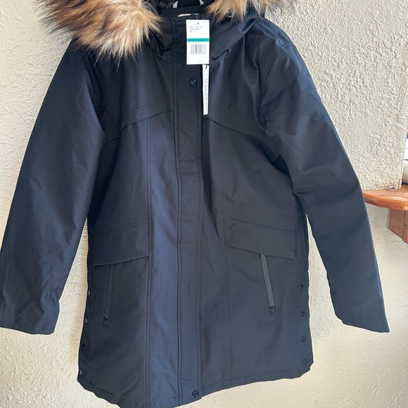 Martha Stewart Black Parka with Faux Fur Hood - Picture 4 of 7